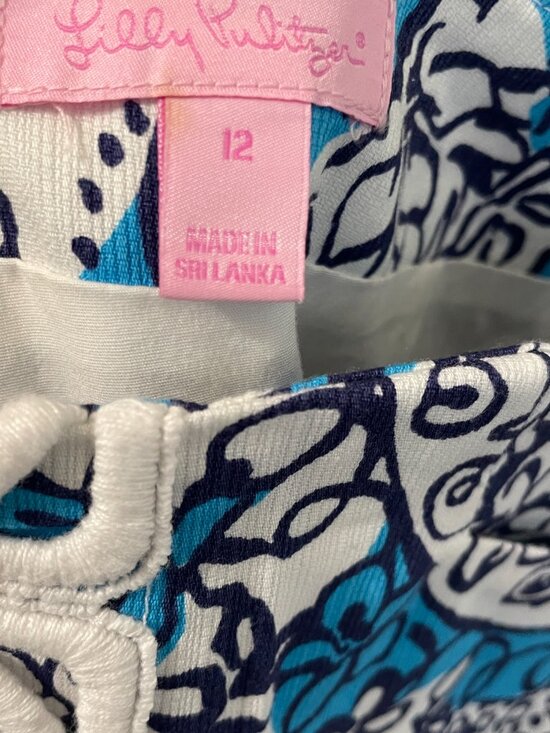Lilly Pulitzer Marigold Skort / Skirt in Hippy Hippy Shake Blue White Sz 12 - Picture 4 of 7